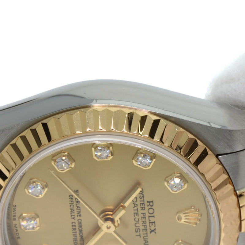 勞力士 79173G Datejust 10P 鑲鑽腕錶,不鏽鋼 SSx18KYG,18KYG,女款-19