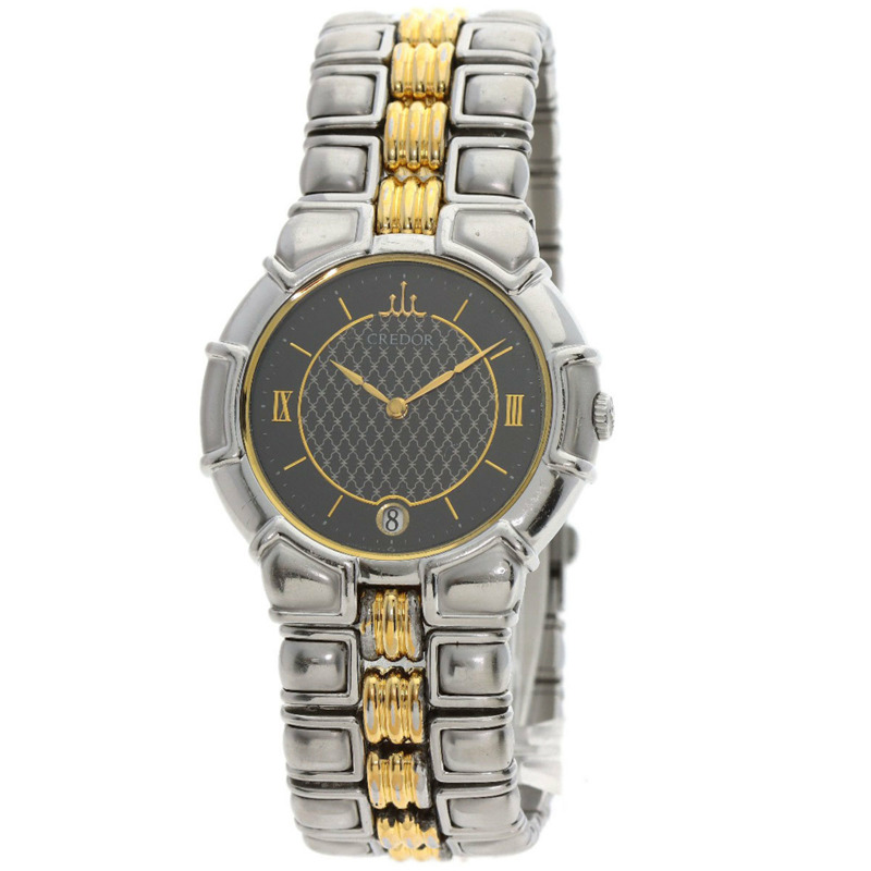 精工 9579-6000 Credor Entrata 不鏽鋼腕錶，SSxGP，男士-0