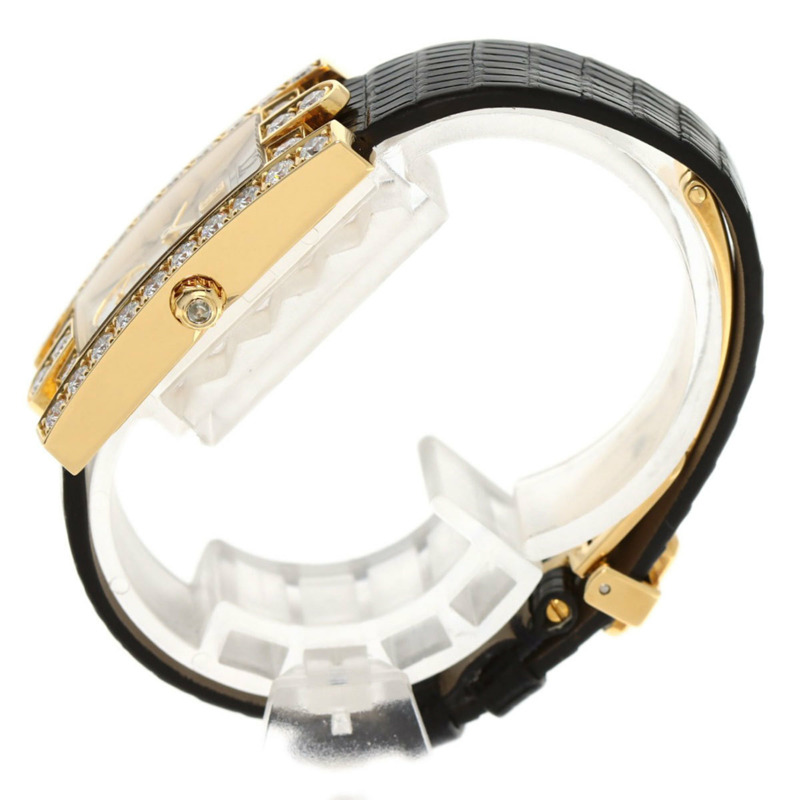 Harry Winston 310LQG Avenue 經典腕錶,18K黃金,皮革錶帶,鑲鑽,女士款-1