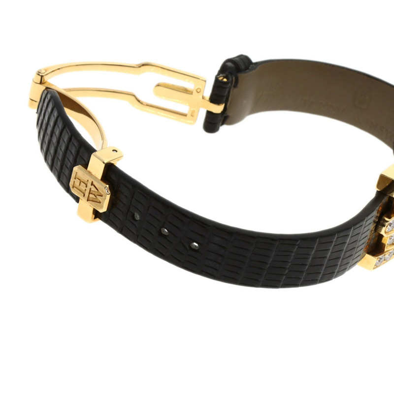 Harry Winston 310LQG Avenue 經典腕錶,18K黃金,皮革錶帶,鑲鑽,女士款-9