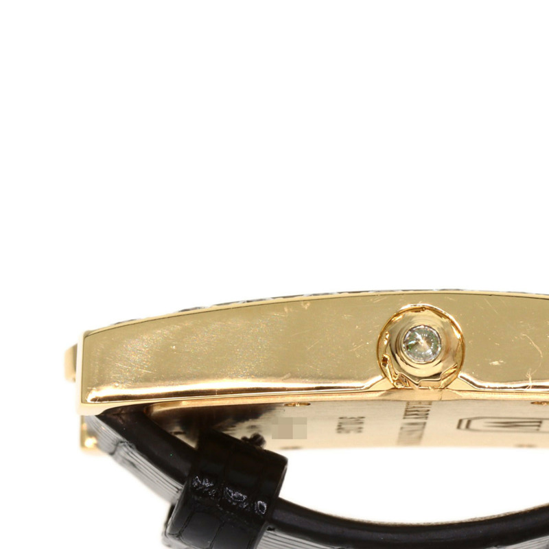 Harry Winston 310LQG Avenue 經典腕錶,18K黃金,皮革錶帶,鑲鑽,女士款-16
