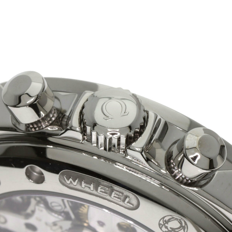 歐米茄碟飛系列計時同軸日期腕錶，不鏽鋼和皮革錶帶，男士，20230410-16