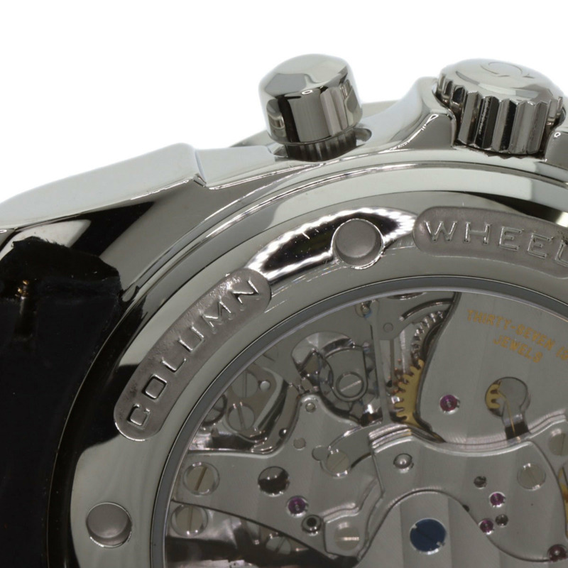 歐米茄碟飛系列計時同軸日期腕錶，不鏽鋼和皮革錶帶，男士，20230410-27