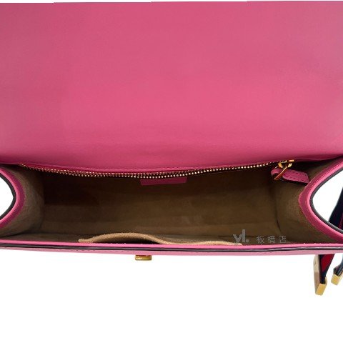 Gucci包包 SYLVIE桃粉牛皮迷你手提肩背包421882-5