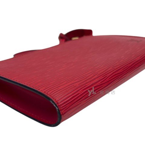 LV包包 紅色EPI水波紋手拿肩背包-6