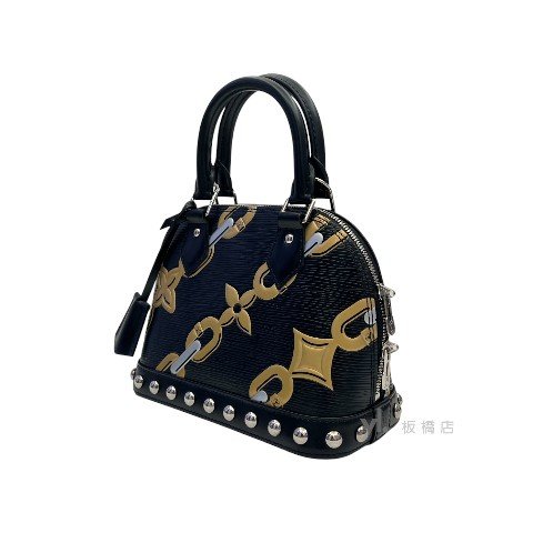 LV包包 黑EPI水波紋金鍊花卉Alma BB-2