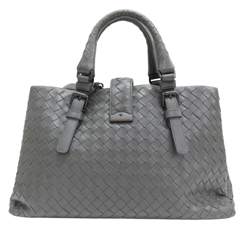 灰色 羊皮編織 Roma small 兩用包【BOTTEGA VENETA BV 寶緹嘉】-1