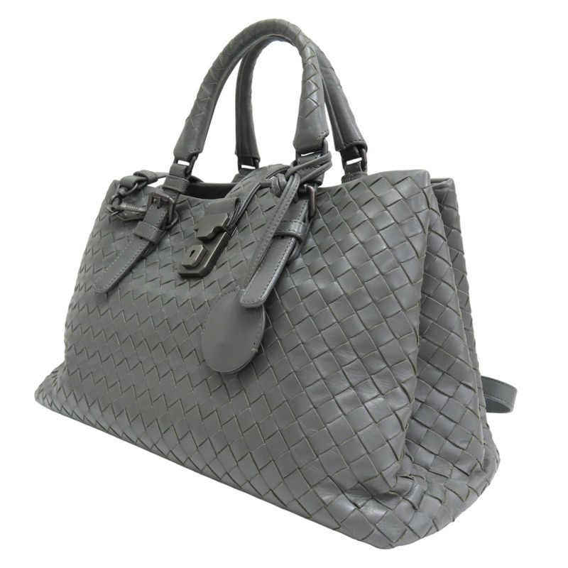 灰色 羊皮編織 Roma small 兩用包【BOTTEGA VENETA BV 寶緹嘉】-2