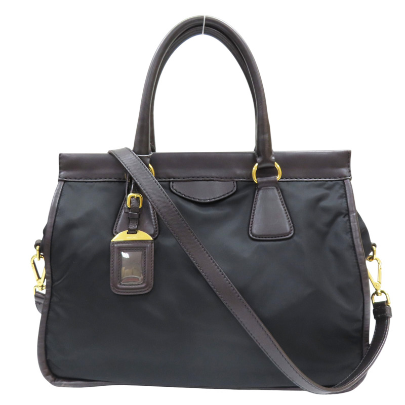 棕色 尼龍帆布 兩用包【PRADA 普拉達】 BN2207-0
