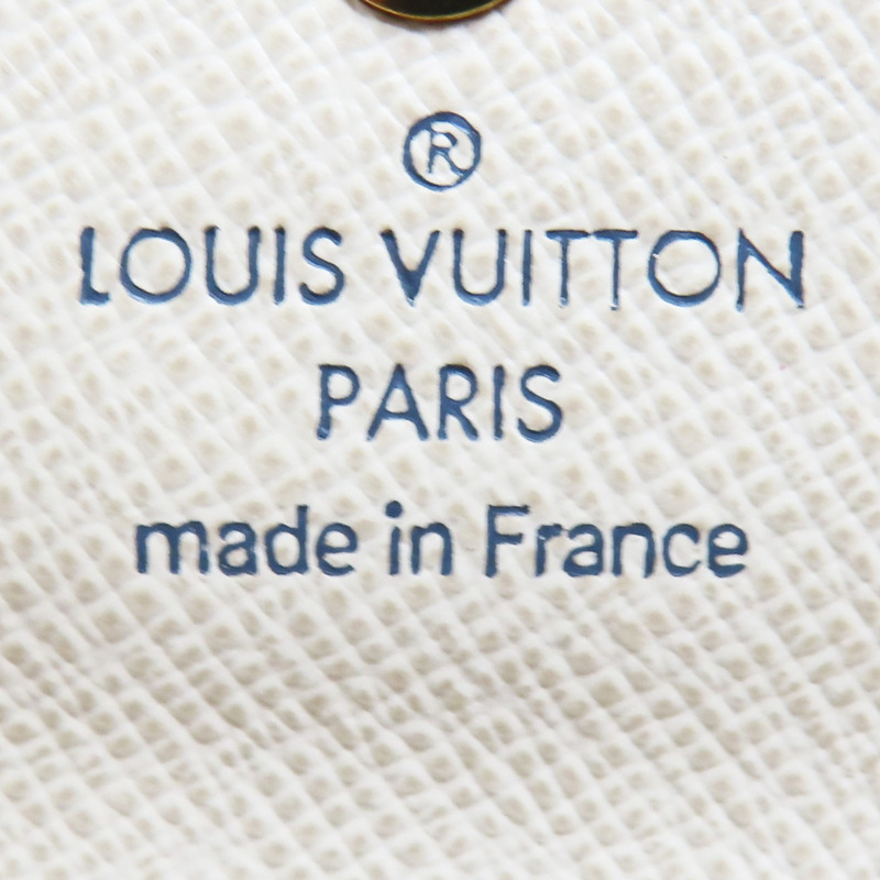 白色 棋盤格 PVC塗層帆布 鑰匙包 (有燙字)【LOUIS VUITTON LV 路易威登】 N60020-5