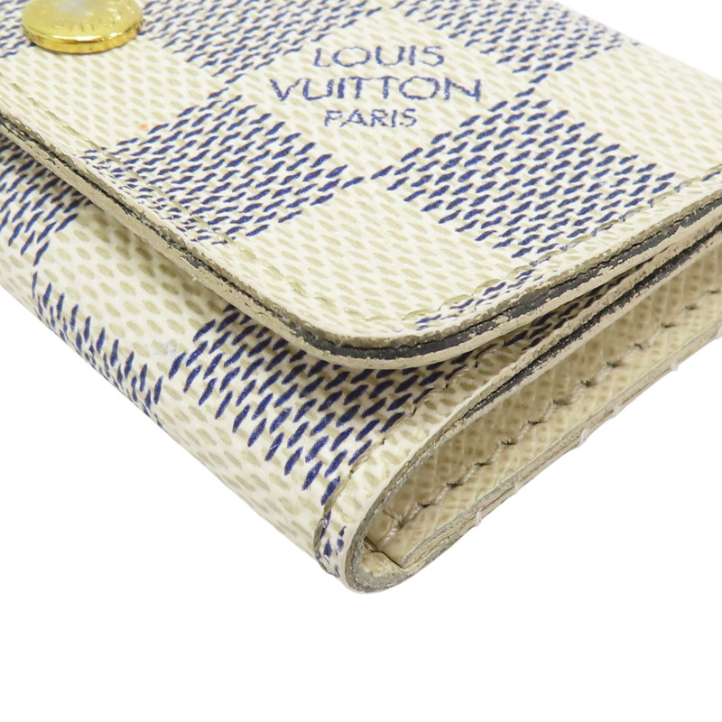 白色 棋盤格 PVC塗層帆布 鑰匙包 (有燙字)【LOUIS VUITTON LV 路易威登】 N60020-8