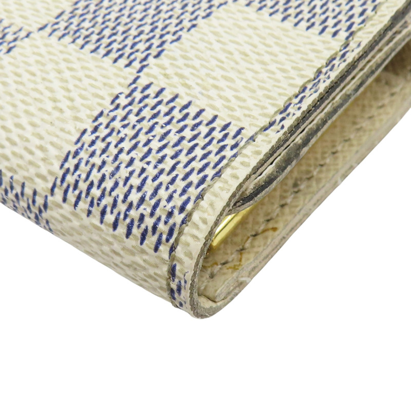 白色 棋盤格 PVC塗層帆布 鑰匙包 (有燙字)【LOUIS VUITTON LV 路易威登】 N60020-10