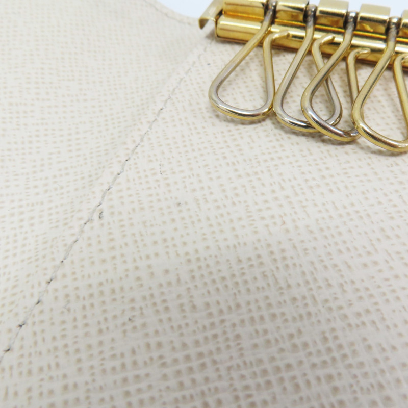 白色 棋盤格 PVC塗層帆布 鑰匙包 (有燙字)【LOUIS VUITTON LV 路易威登】 N60020-12