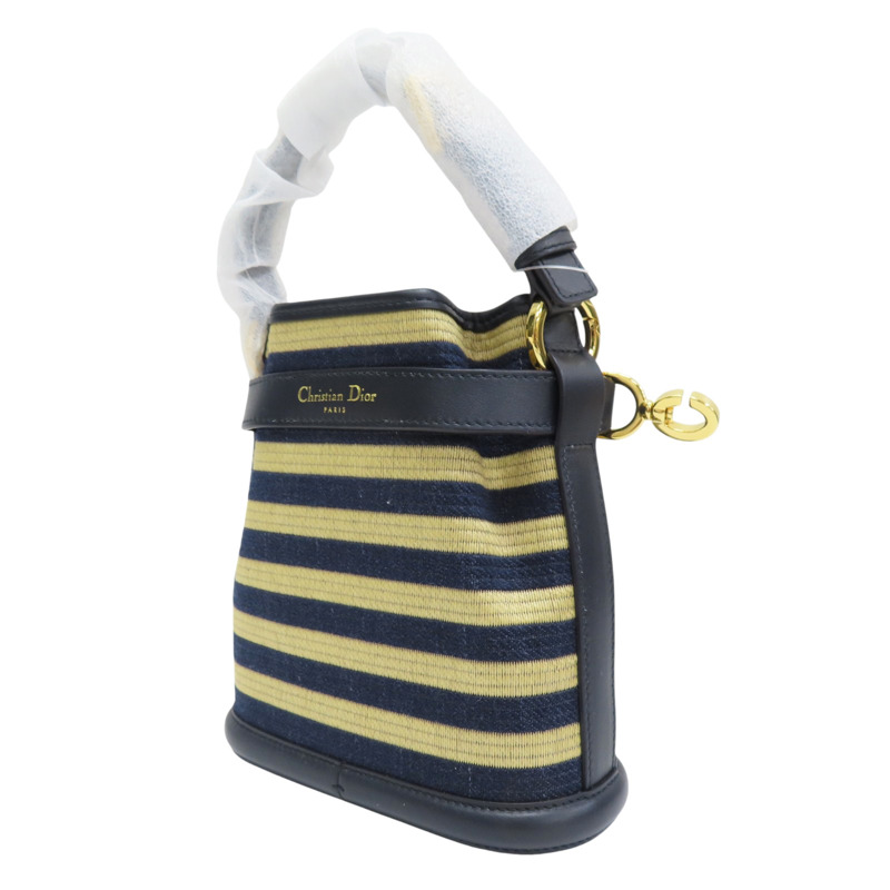 藍/米色條紋 帆布 兩用包【Dior 迪奧 】-2