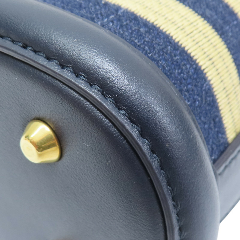 藍/米色條紋 帆布 兩用包【Dior 迪奧 】-11
