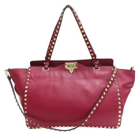 紅色 牛皮 鉚釘 Rockstud 兩用包【Valentino 范倫鐵諾】