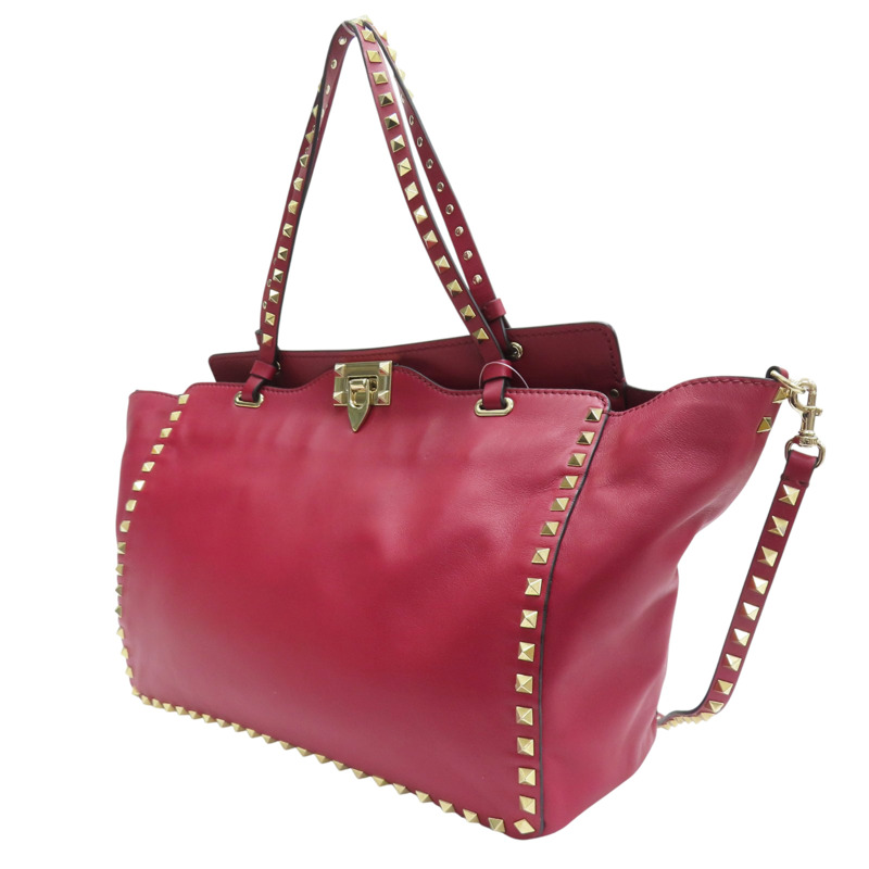 紅色 牛皮 鉚釘 Rockstud 兩用包【Valentino 范倫鐵諾】-2