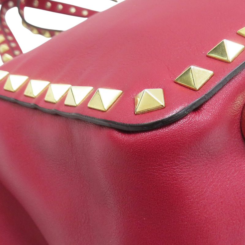 紅色 牛皮 鉚釘 Rockstud 兩用包【Valentino 范倫鐵諾】-9
