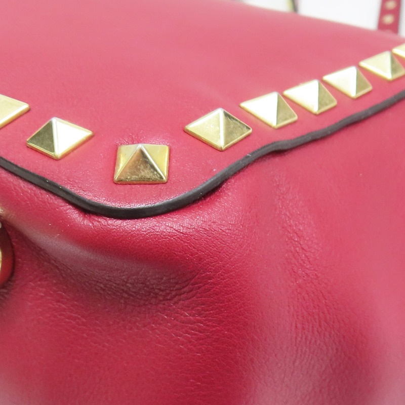 紅色 牛皮 鉚釘 Rockstud 兩用包【Valentino 范倫鐵諾】-10