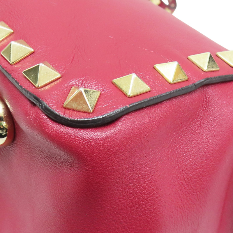 紅色 牛皮 鉚釘 Rockstud 兩用包【Valentino 范倫鐵諾】-12