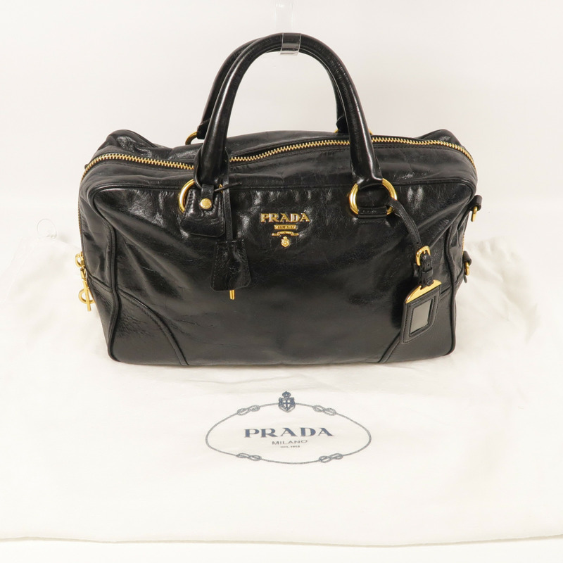 黑色 牛革 两用包【PRADA 普拉達】-12