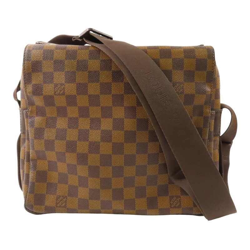 棕色 棋盤格 帆布 Naviglio 肩背包 N45255【LOUIS VUITTON LV 路易威登】 N45255-0
