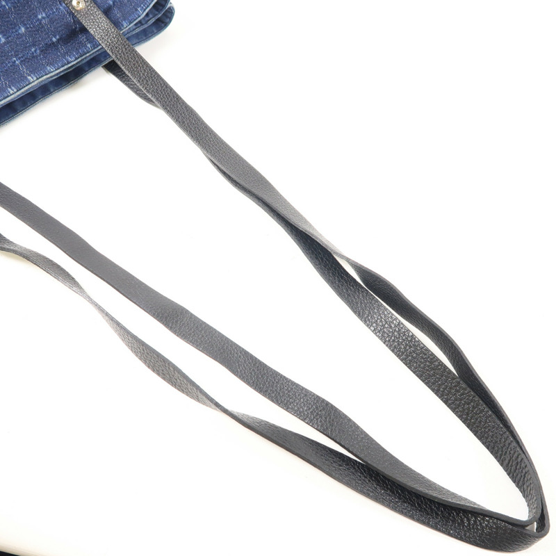 深藍色 帆布 Amedaba 肩背包 銀扣【HERMES 愛馬仕】-4