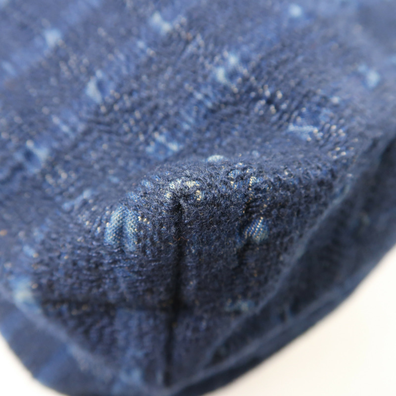 深藍色 帆布 Amedaba 肩背包 銀扣【HERMES 愛馬仕】-8