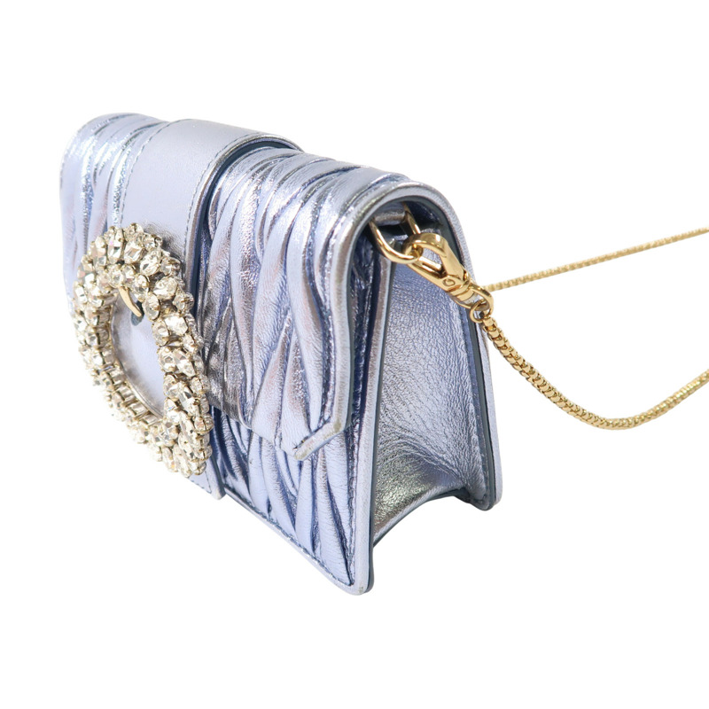 藍色 牛皮 鏈帶 肩背包【MIU MIU 繆繆】-2