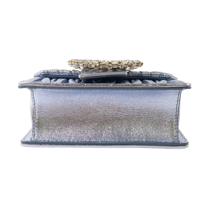 藍色 牛皮 鏈帶 肩背包【MIU MIU 繆繆】-3