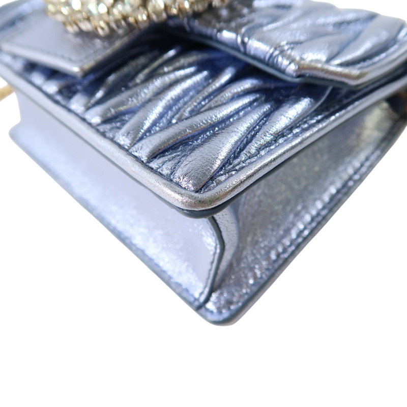 藍色 牛皮 鏈帶 肩背包【MIU MIU 繆繆】-11