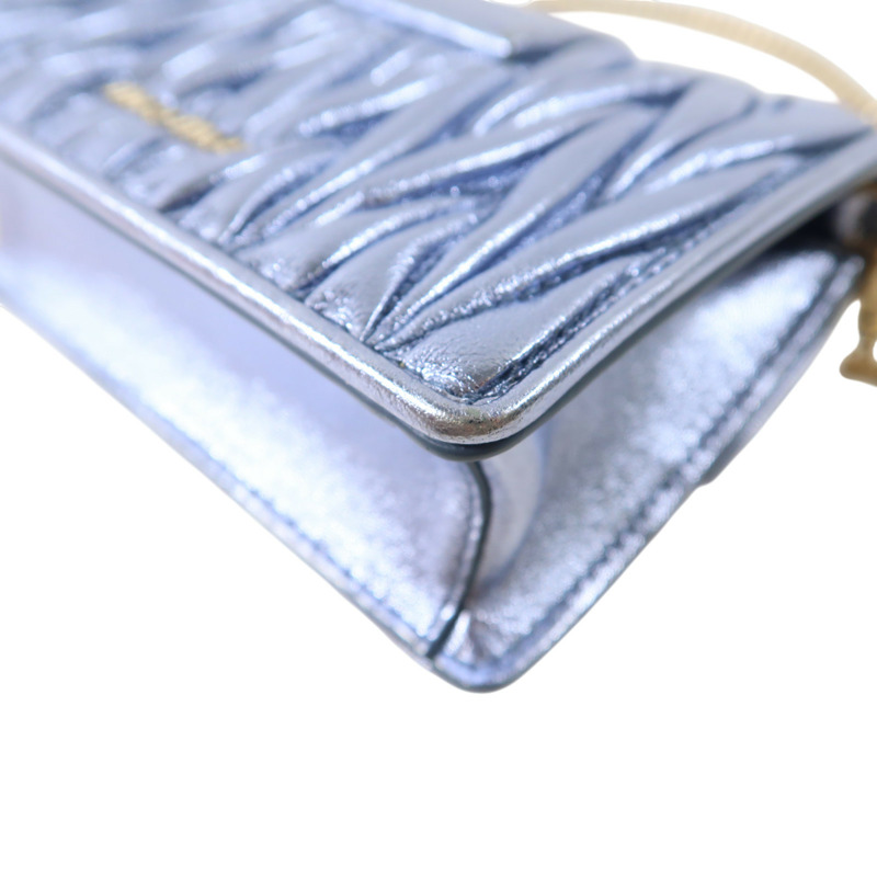 藍色 牛皮 鏈帶 肩背包【MIU MIU 繆繆】-14