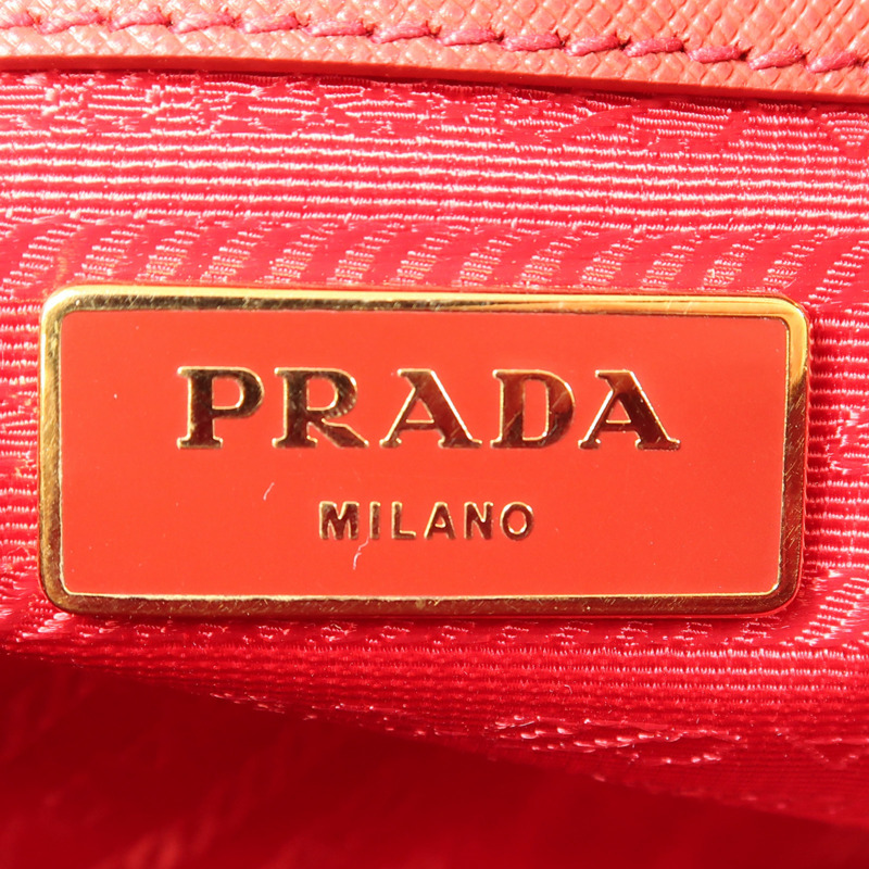 紅色 Saffiano 防刮牛皮 兩用包【PRADA 普拉達】 BL0796-5