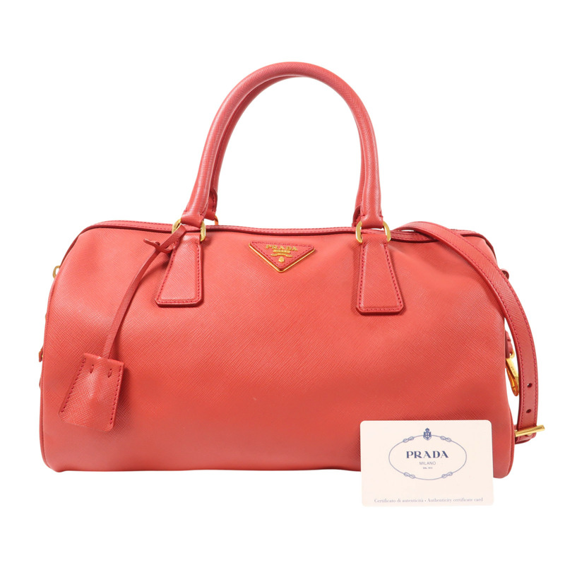 紅色 Saffiano 防刮牛皮 兩用包【PRADA 普拉達】 BL0796-8