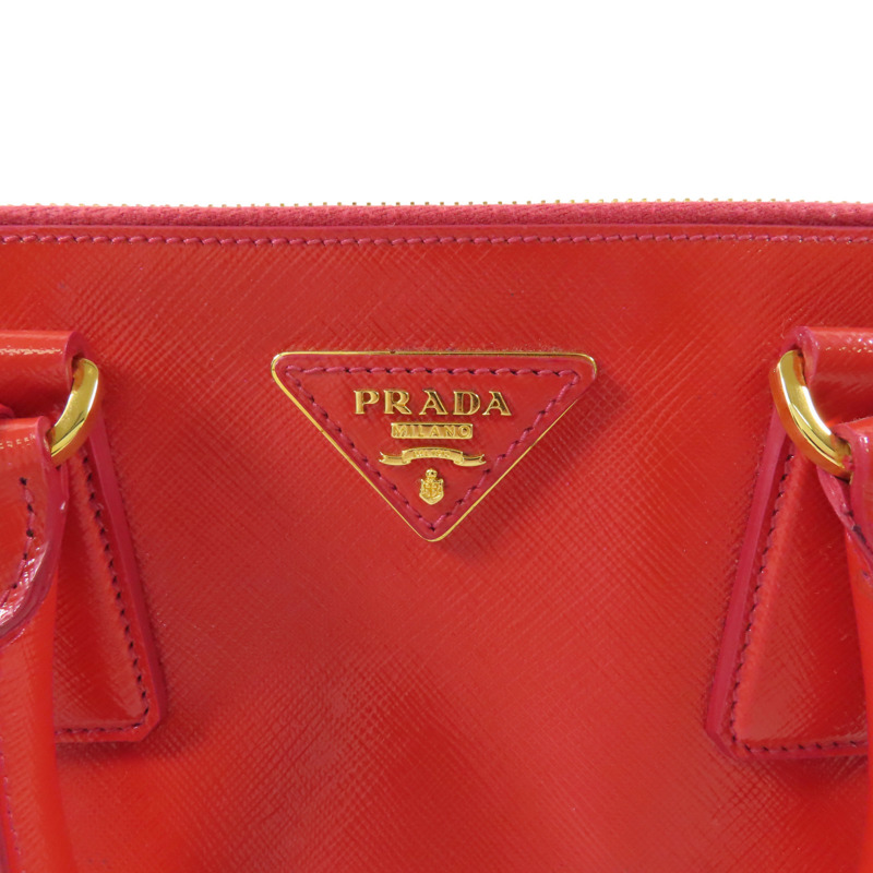 紅色 Saffiano 防刮牛皮 Galleria 兩用包【PRADA 普拉達】 BN2316-6