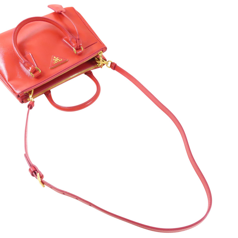 紅色 Saffiano 防刮牛皮 Galleria 兩用包【PRADA 普拉達】 BN2316-8