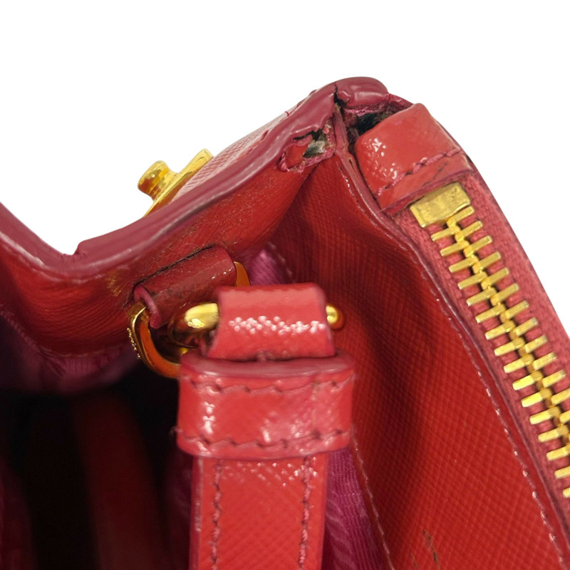 紅色 Saffiano 防刮牛皮 Galleria 兩用包【PRADA 普拉達】 BN2316-9