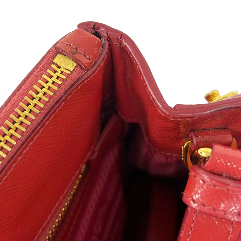 紅色 Saffiano 防刮牛皮 Galleria 兩用包【PRADA 普拉達】 BN2316-11