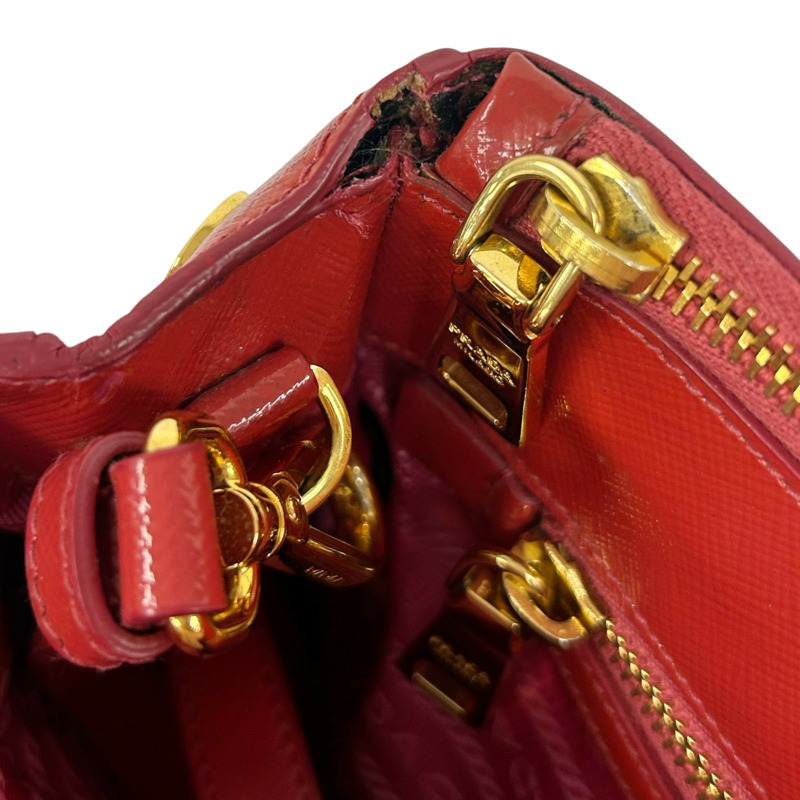 紅色 Saffiano 防刮牛皮 Galleria 兩用包【PRADA 普拉達】 BN2316-12