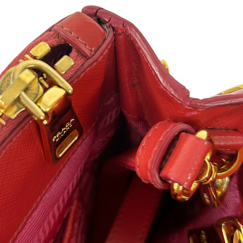 紅色 Saffiano 防刮牛皮 Galleria 兩用包【PRADA 普拉達】 BN2316-15