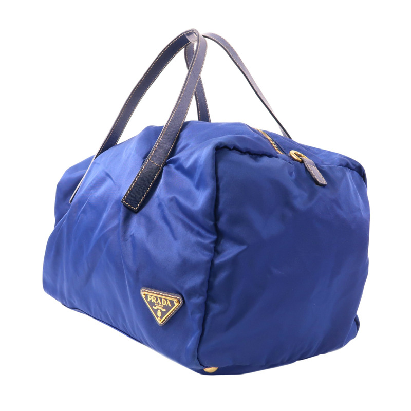 藍色 尼龍 手提包 行李袋 無背帶【PRADA 普拉達】 BL0706-2