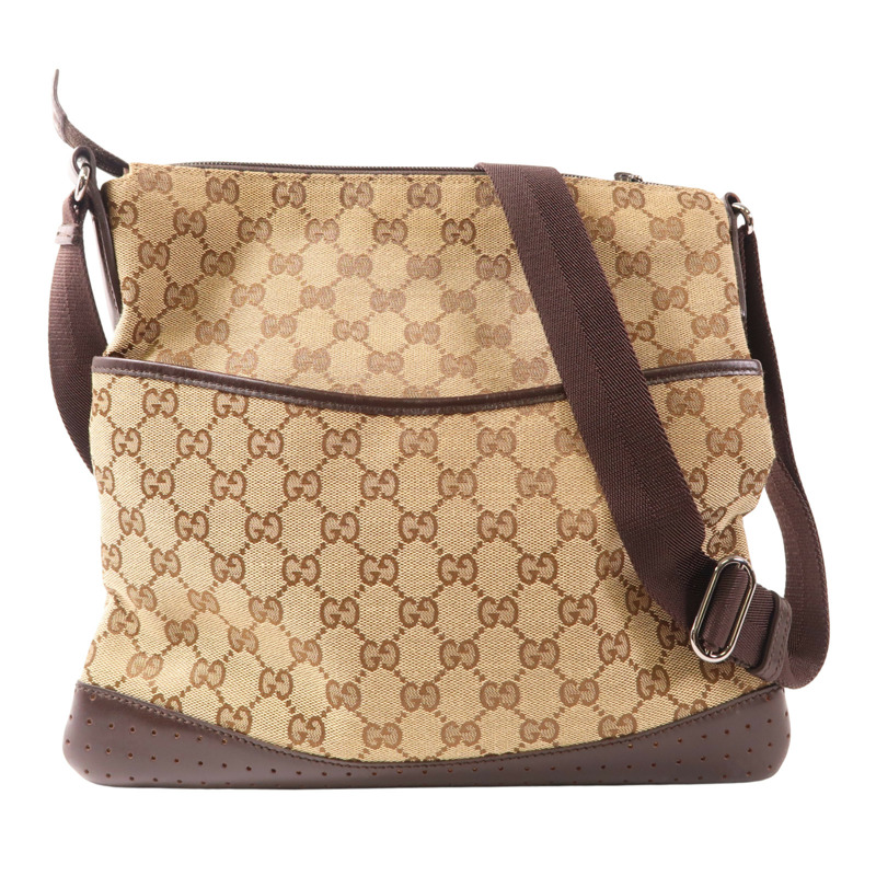 烏木色 緹花帆布 肩背包【GUCCI 古馳】 145857/2125-0