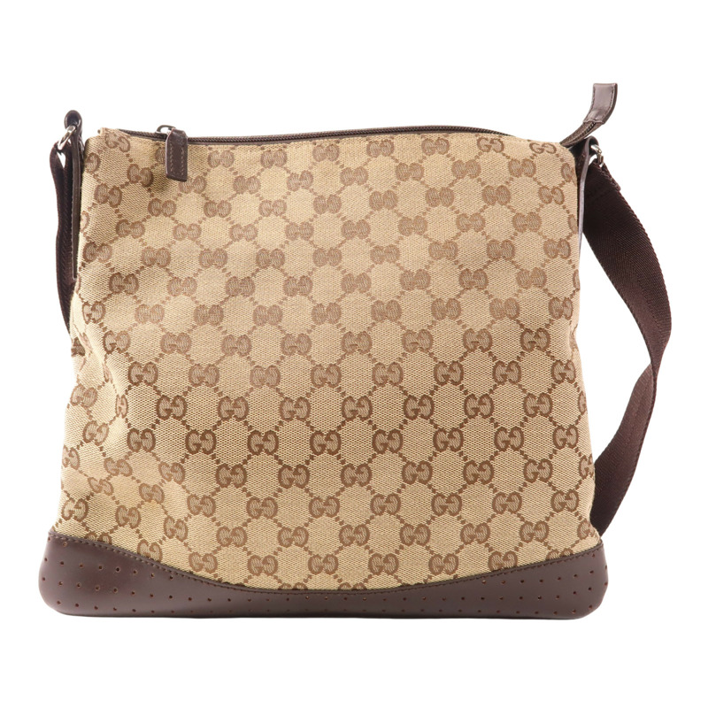 烏木色 緹花帆布 肩背包【GUCCI 古馳】 145857/2125-1