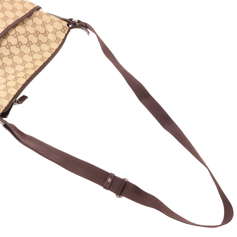 烏木色 緹花帆布 肩背包【GUCCI 古馳】 145857/2125-5