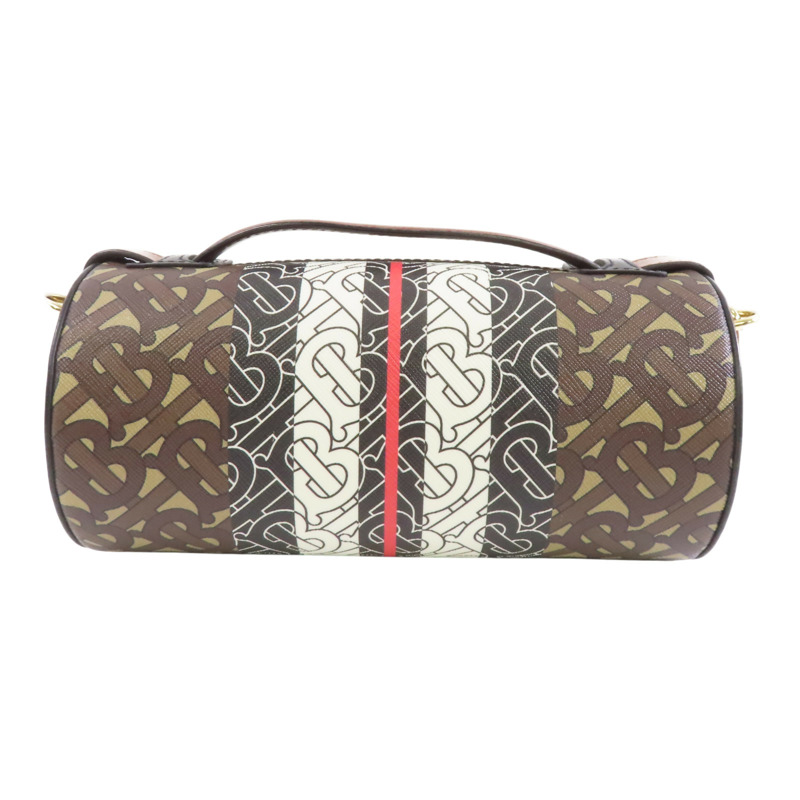 棕色 帆布 TB Monogram 肩背包【BURBERRY 巴寶莉】 8020170-1