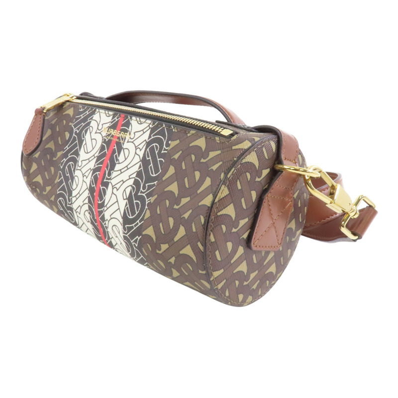 棕色 帆布 TB Monogram 肩背包【BURBERRY 巴寶莉】 8020170-2