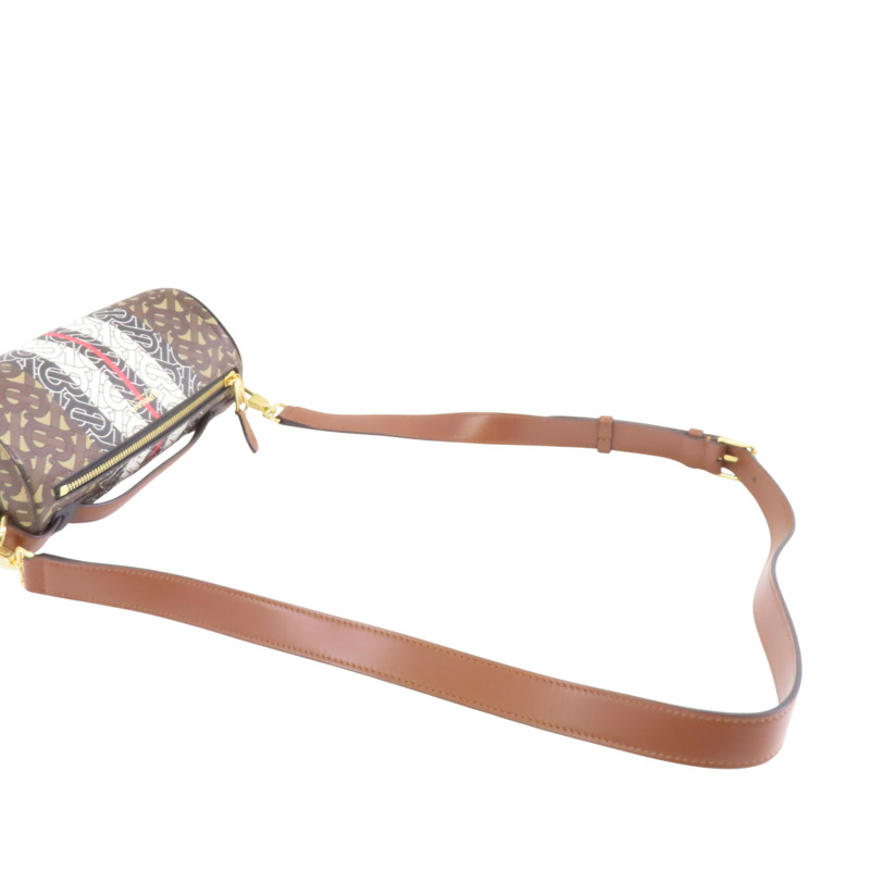 棕色 帆布 TB Monogram 肩背包【BURBERRY 巴寶莉】 8020170-8