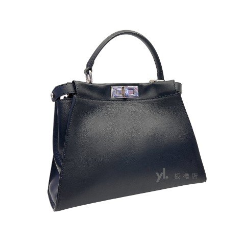 Fendi包包 Peekaboo黑牛皮中號手提斜背包-1