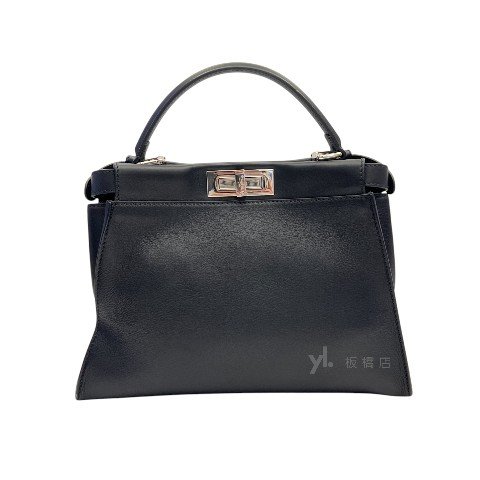 Fendi包包 Peekaboo黑牛皮中號手提斜背包-3