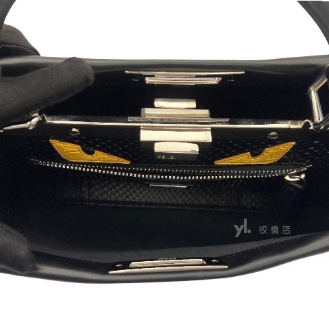 Fendi包包 Peekaboo黑牛皮中號手提斜背包-4